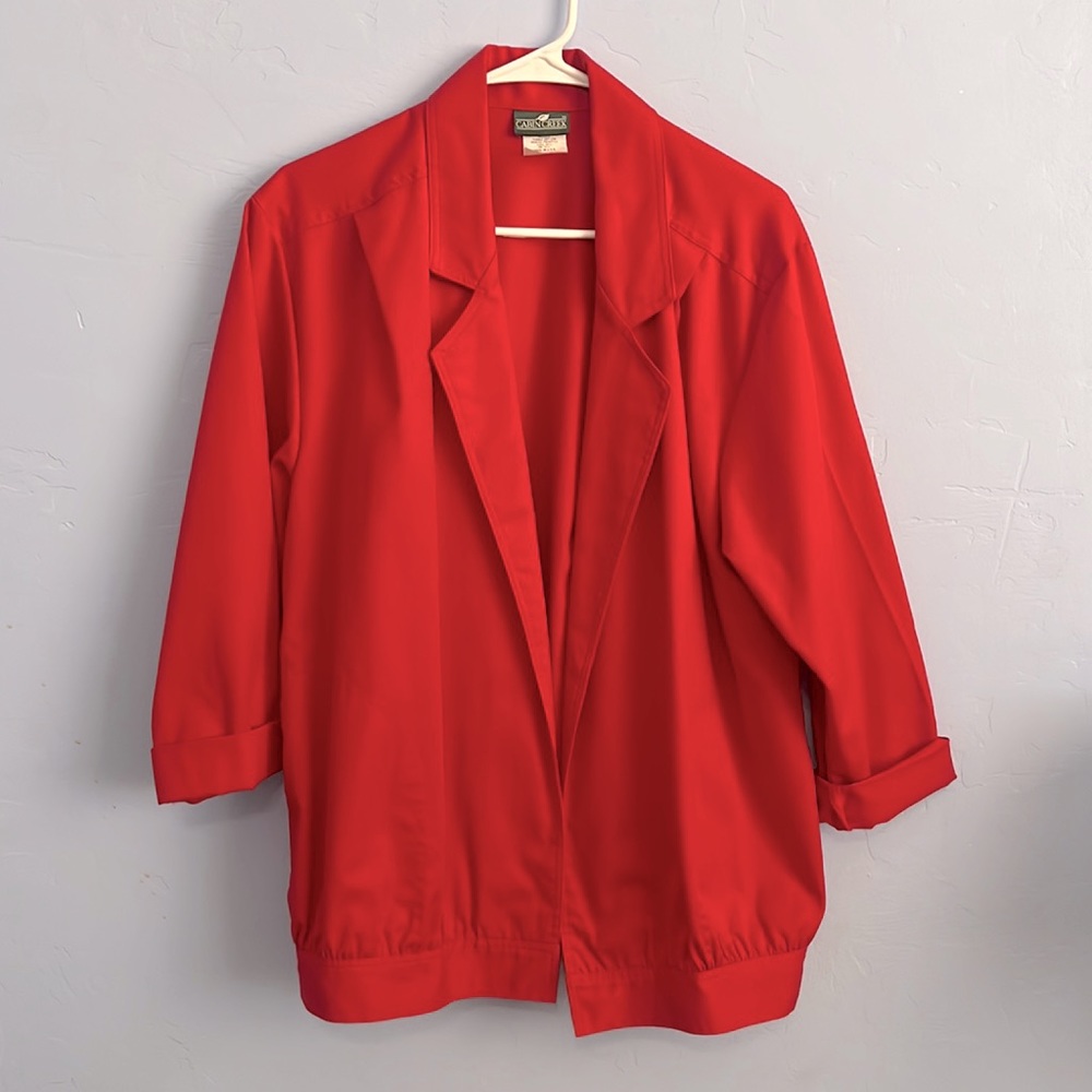 Vintage Red Cotton-blend Blazer